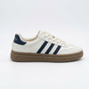 Cream & Navy Retro Gum Sole Sneakers