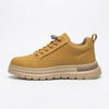 Mustard & Beige Chunky Lace-Up Sneakers