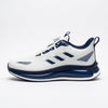 White & Navy Dial Closure Sneakers