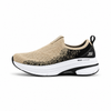 Skechers Max Cushion Slip-On Sneakers Beige Black zoomed out left view white background