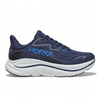 Horka navy blue running shoe white background side view