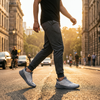 B Fashion white grey sneaker city street lifestyle