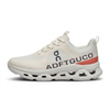 On Cloud style white running shoe side view white background