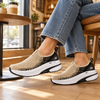 Skechers Max Cushion Slip-On Sneakers coffee shop lifestyle